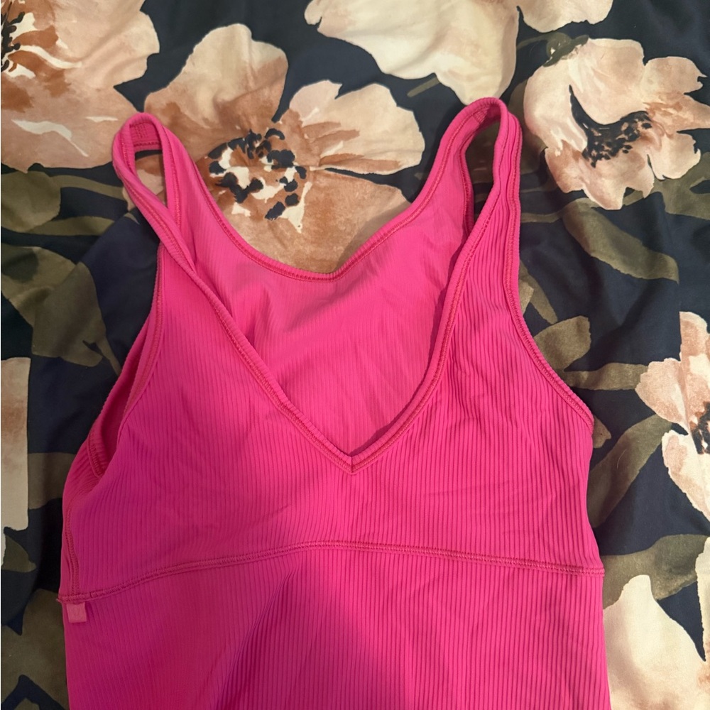 Lululemon Athletica Pink Ribbed Tank Top